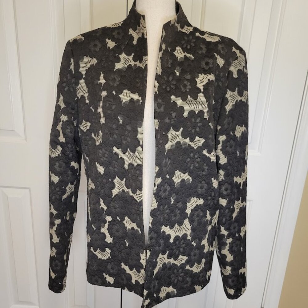 Austin Reed Black Floral Jacquard Blazer Size 12